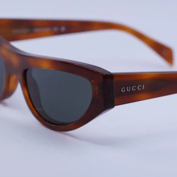 Gucci GG1919S 004 Sunglasses Havana Cat Eye Frame, Grey Lenses display picture 3